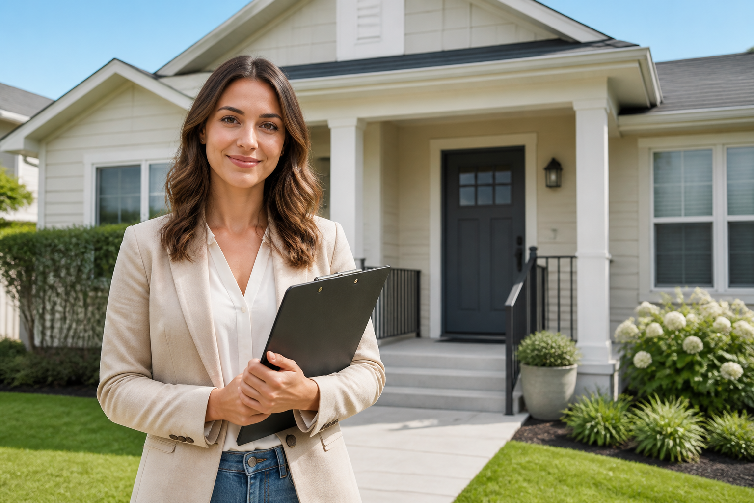 A trusted local property manager inspecting a well-kept rental unit